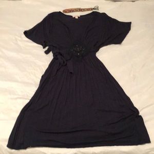 Blue beaded Candies dress with tie